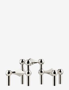 STOFF Nagel candle holder, set with 3 pieces - weihnachtsbeleuchtung - chrome