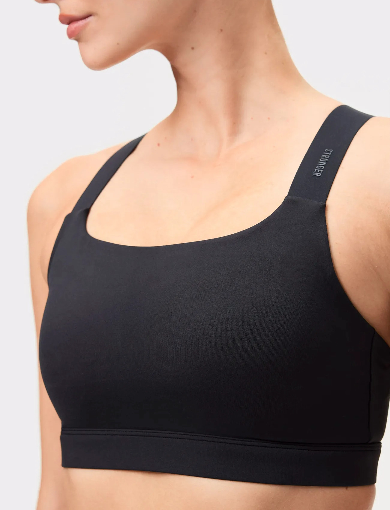 STRONGER Active Sports Bra​, L, Black, Sport Clothing > Sport Bras - All, Dame