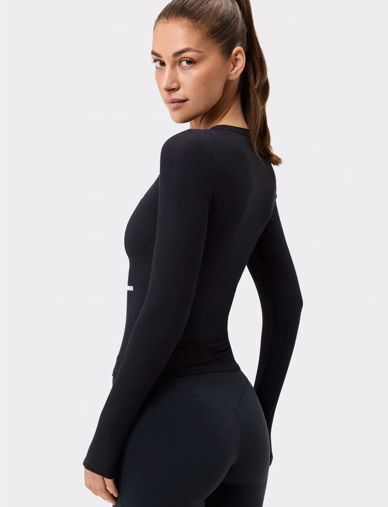 STRONGER Soft Rib Long Sleeve, XL, Black, Sports Overdele & T-shirts > Sport Long Sleeve Overdele, Dame