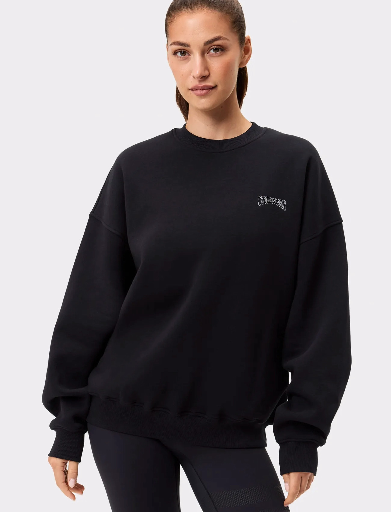 STRONGER Comfy Sweatshirt, L, Black, Sport Sweatshirts & Hoodies > Sport Sweatshirts, Dame
