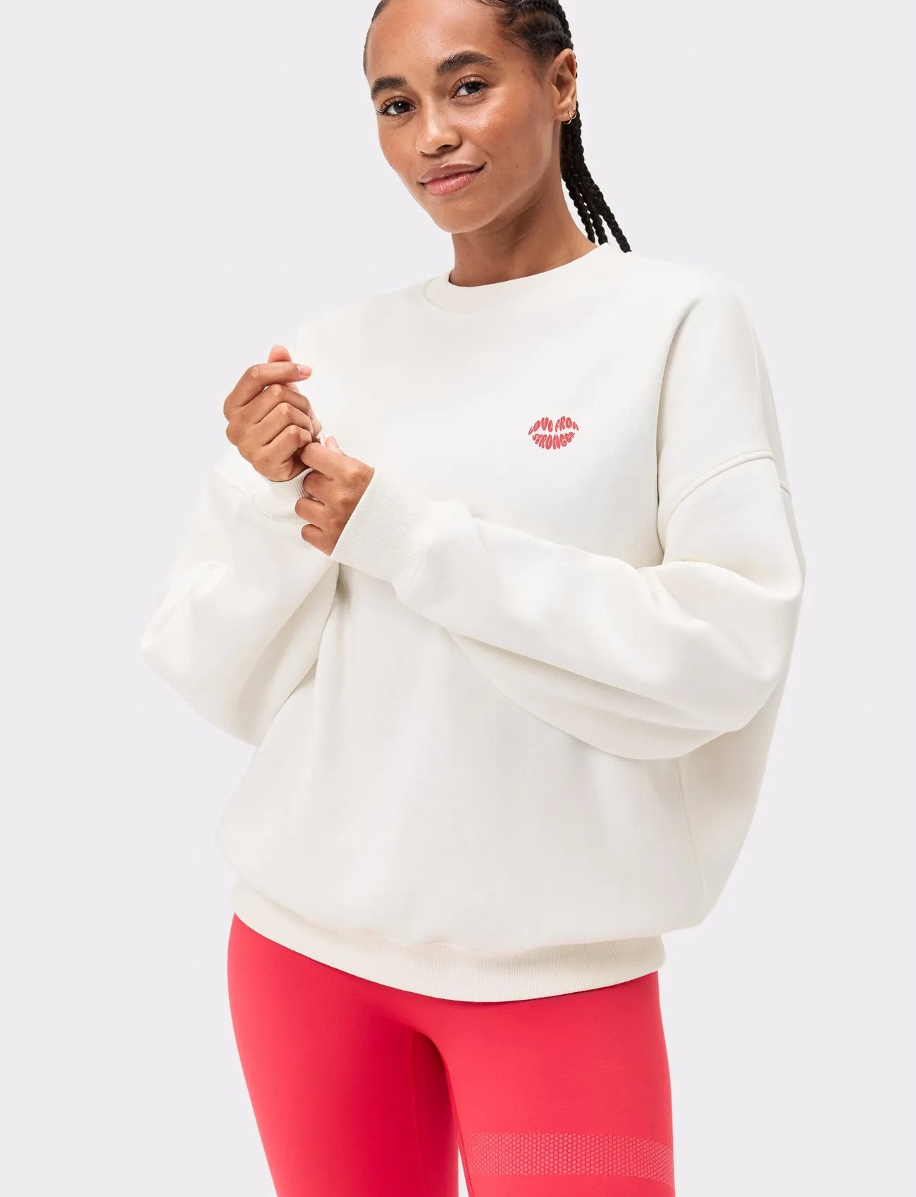 STRONGER Comfy Sweatshirt, XS, White, Sport Sweatshirts & Hoodies > Sport Sweatshirts, Dame