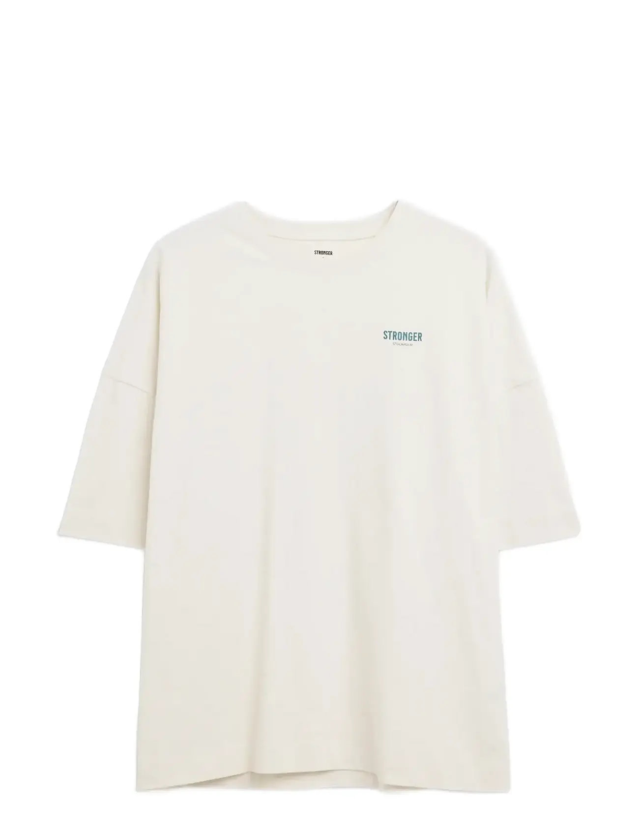 STRONGER Oversized Crew T-Shirt, XS, Cream, Sports Overdele & T-shirts > Sport T-shirts, Dame