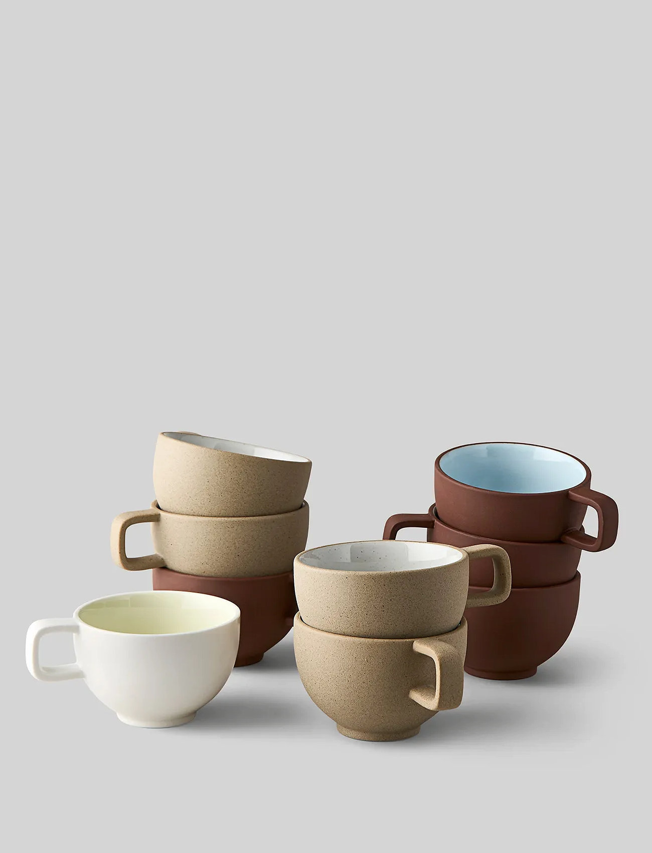 Studio About Clayware, Coffee Cup, 2 Pcs, 25 CL, Multi/patterned, Kopper & Krus > Kaffekopper, Unisex