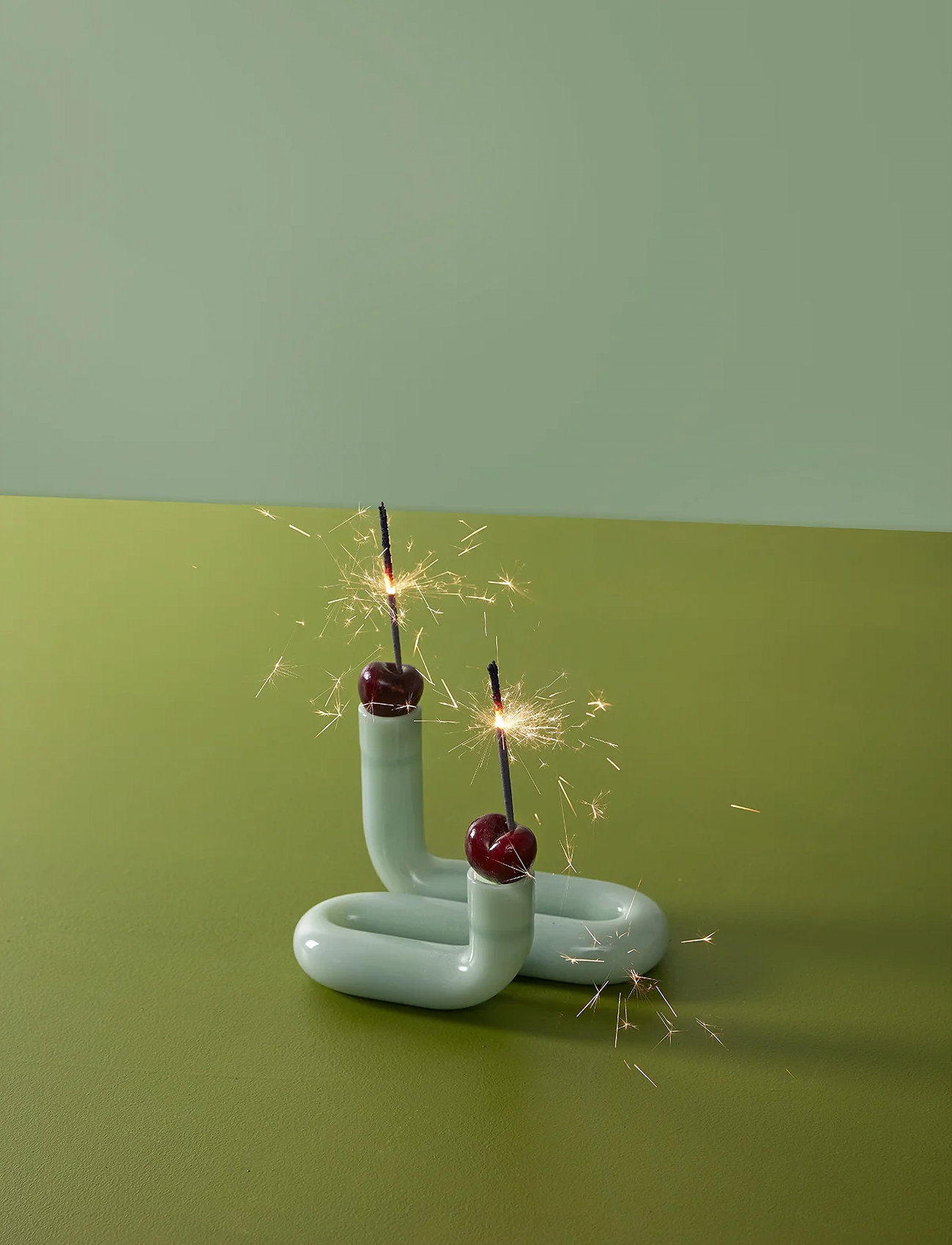 Studio About Wave, 10X15, Green, Lysestager & Lanterner > Lysestager, Unisex