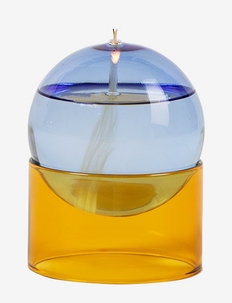 STANDING OIL BUBBLE, LOW TUBE - oil lamps - blue/yellow