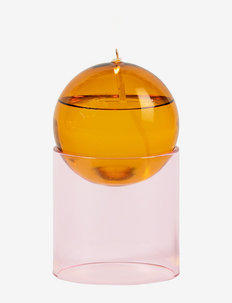 STANDING OIL BUBBLE, LOW TUBE - oil lamps - amber/rose