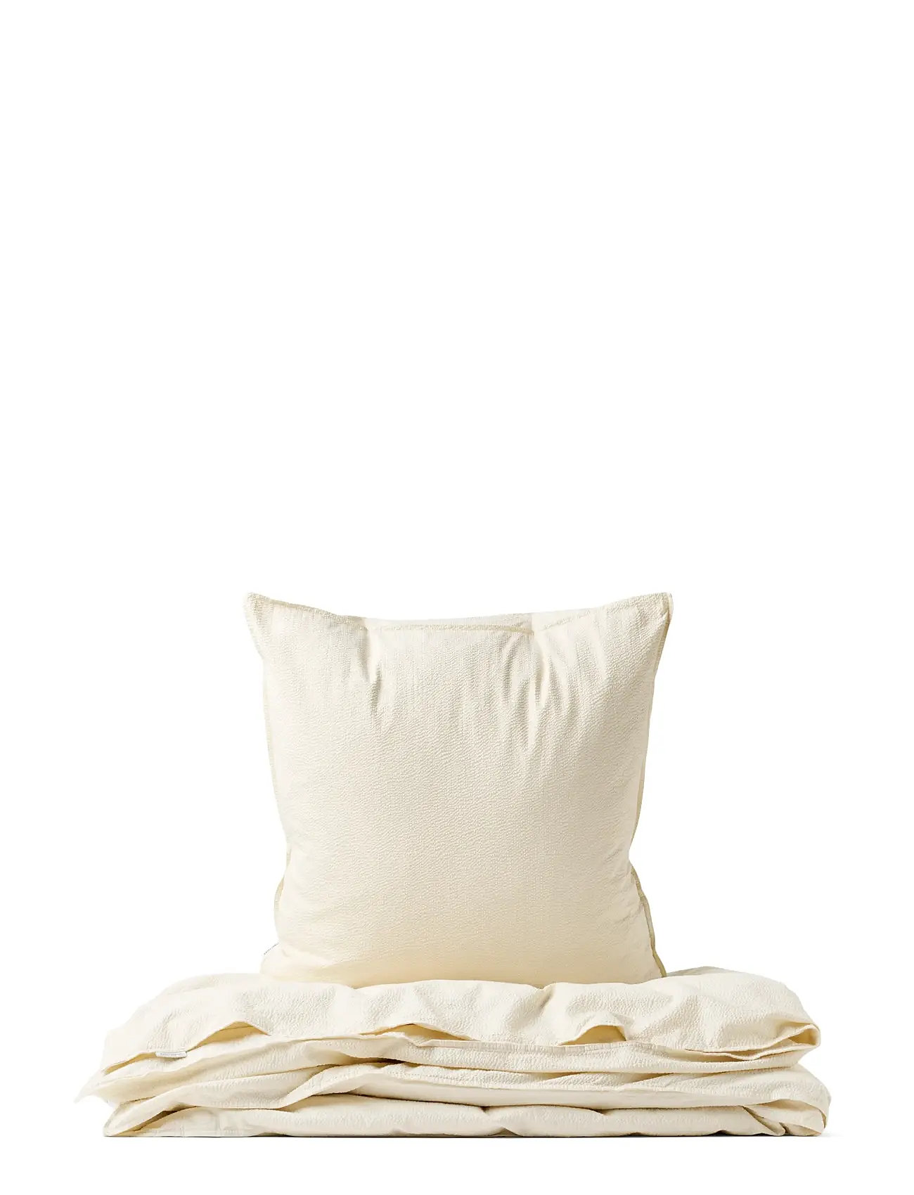 STUDIO FEDER Adult Bedding - Seersucker, 140X200/60X63 cm, Cream, Sengetekstiler > Sengesæt, Unisex