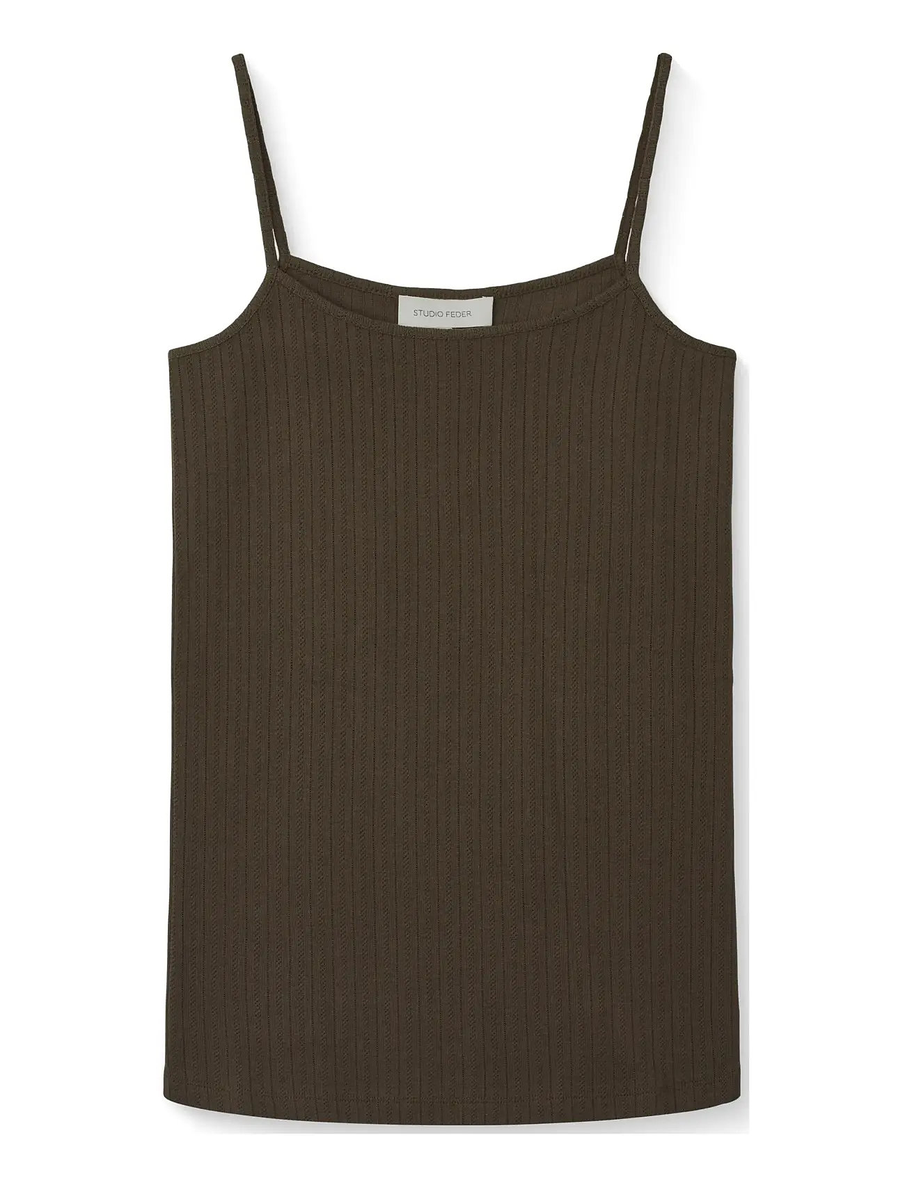 STUDIO FEDER Clara Top, L, Brown, T-Shirts & Toppe > Uden Ærmer, Dame