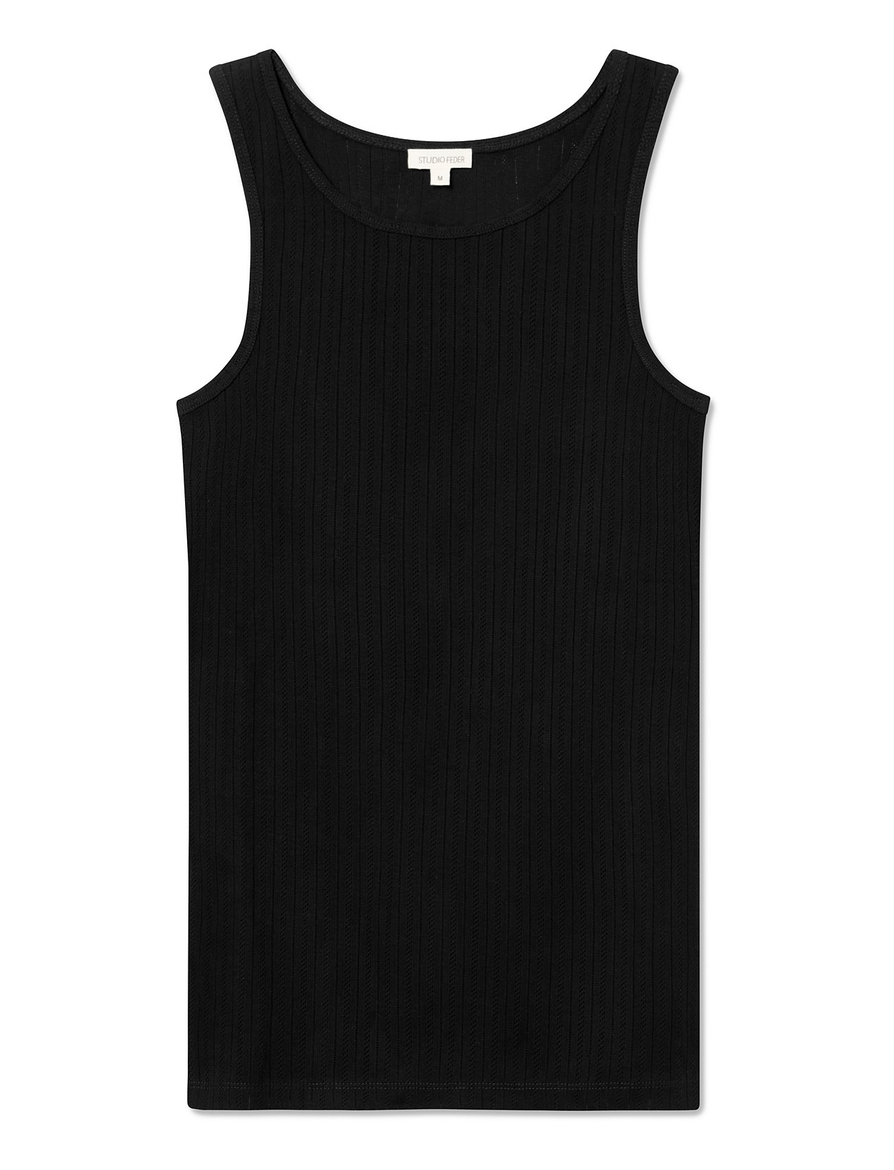 STUDIO FEDER Irene Top - Cotton, XL, Black, T-Shirts & Toppe > Uden Ærmer, Dame