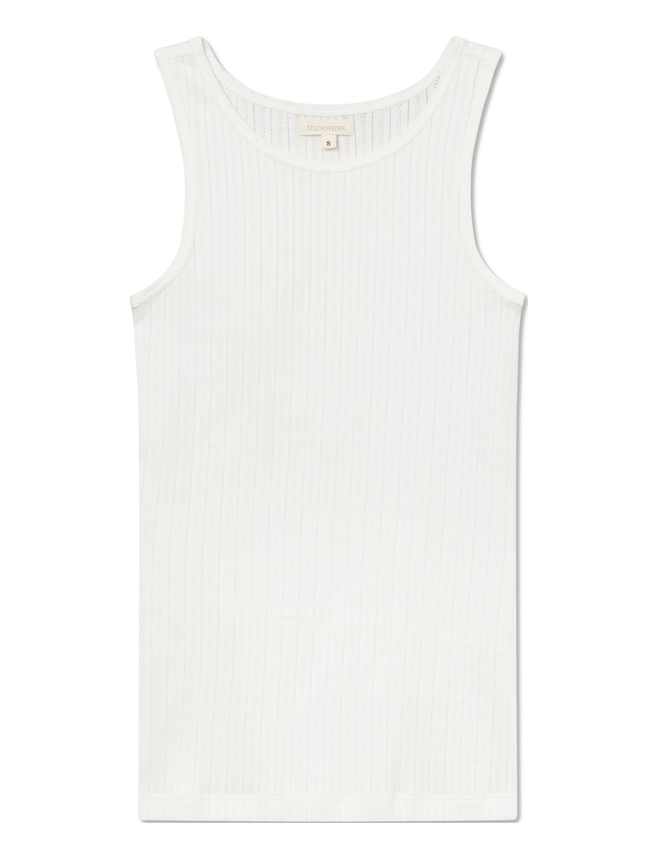 STUDIO FEDER Irene Top - Cotton, M, White, T-Shirts & Toppe > Uden Ærmer, Dame