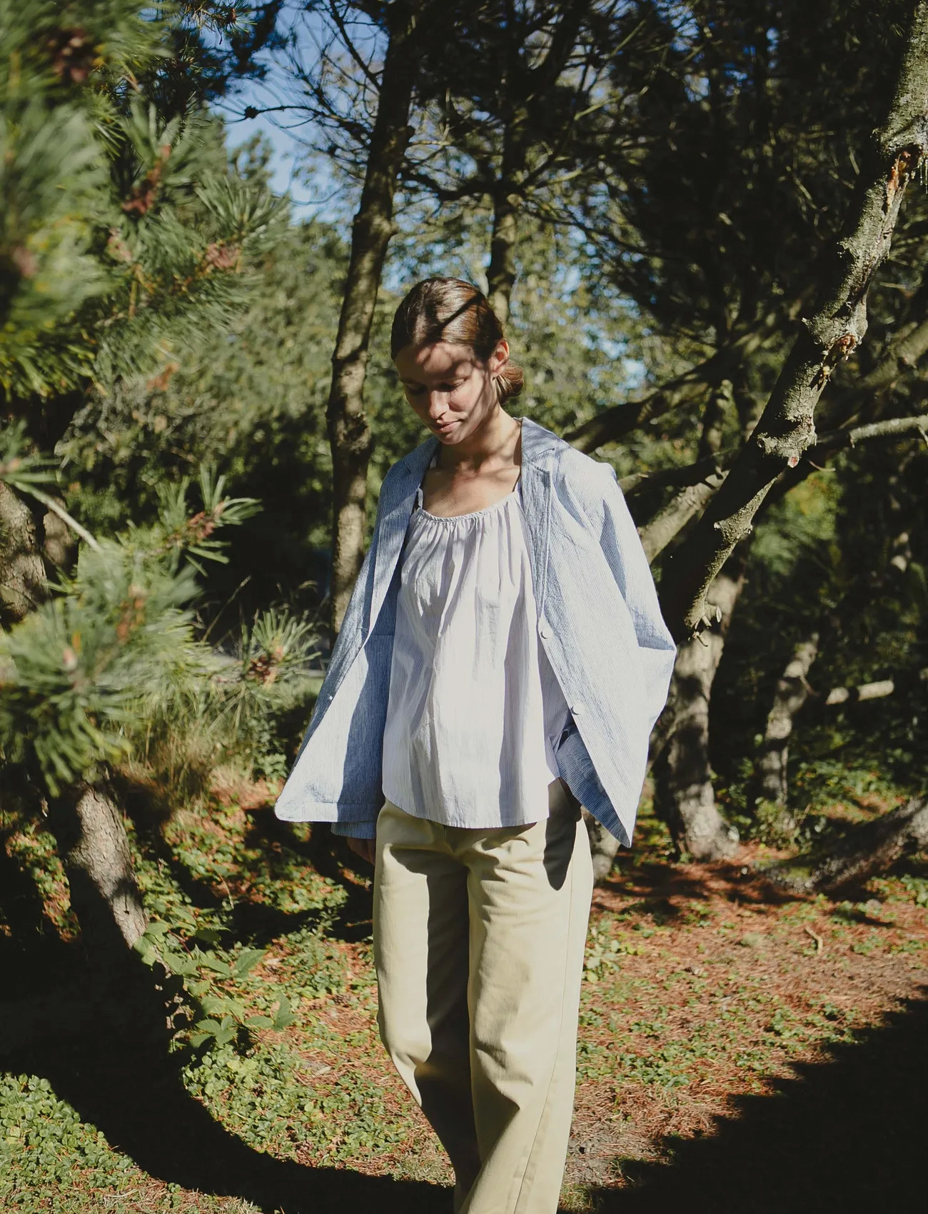 STUDIO FEDER Oline Pants - Cotton, M, Beige, Bukser > Chinos, Dame