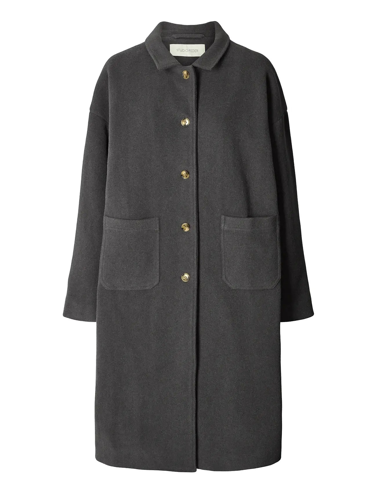 STUDIO FEDER Felix Coat - Wool, S, Grey, Frakker > Vinterfrakker, Dame
