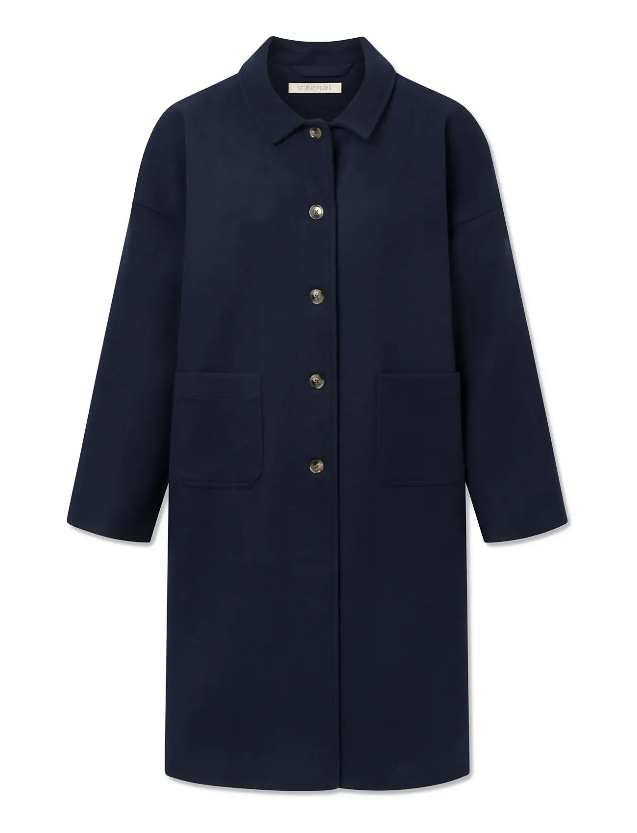 STUDIO FEDER Felix Coat - Wool, XL, Navy, Frakker > Vinterfrakker, Dame