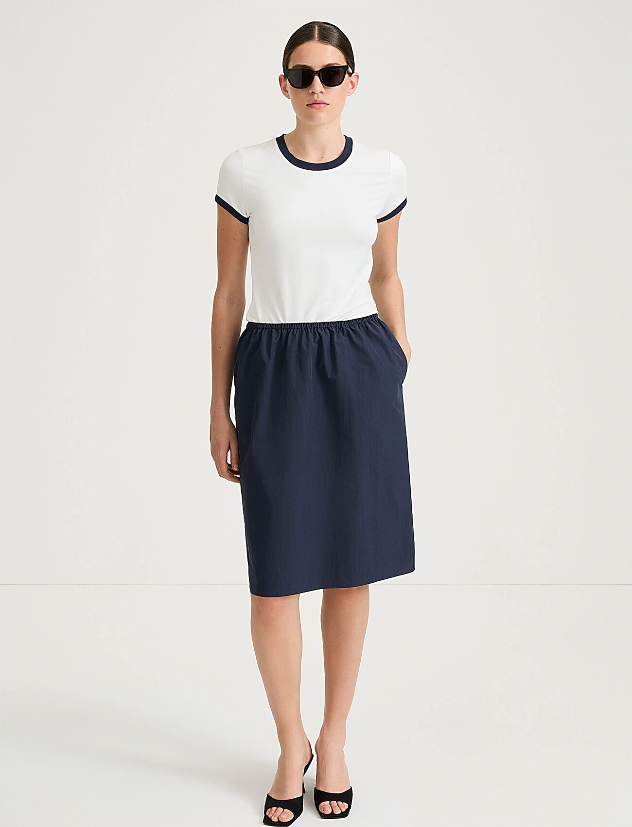 Stylein Sorrel Skirt, M, Navy, Designere > Knælange Og Midi Nederdele, Dame