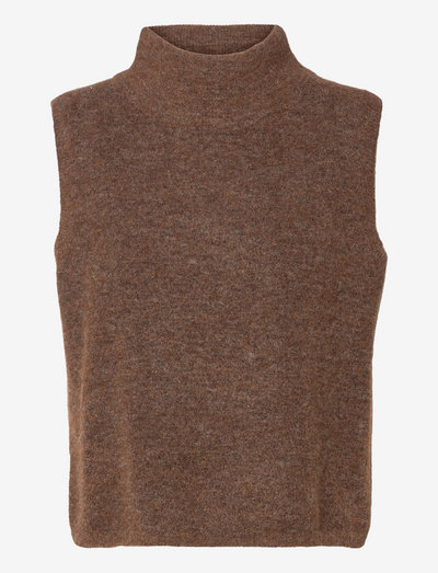 ELLI SWEATER - knitted vests - dark brown