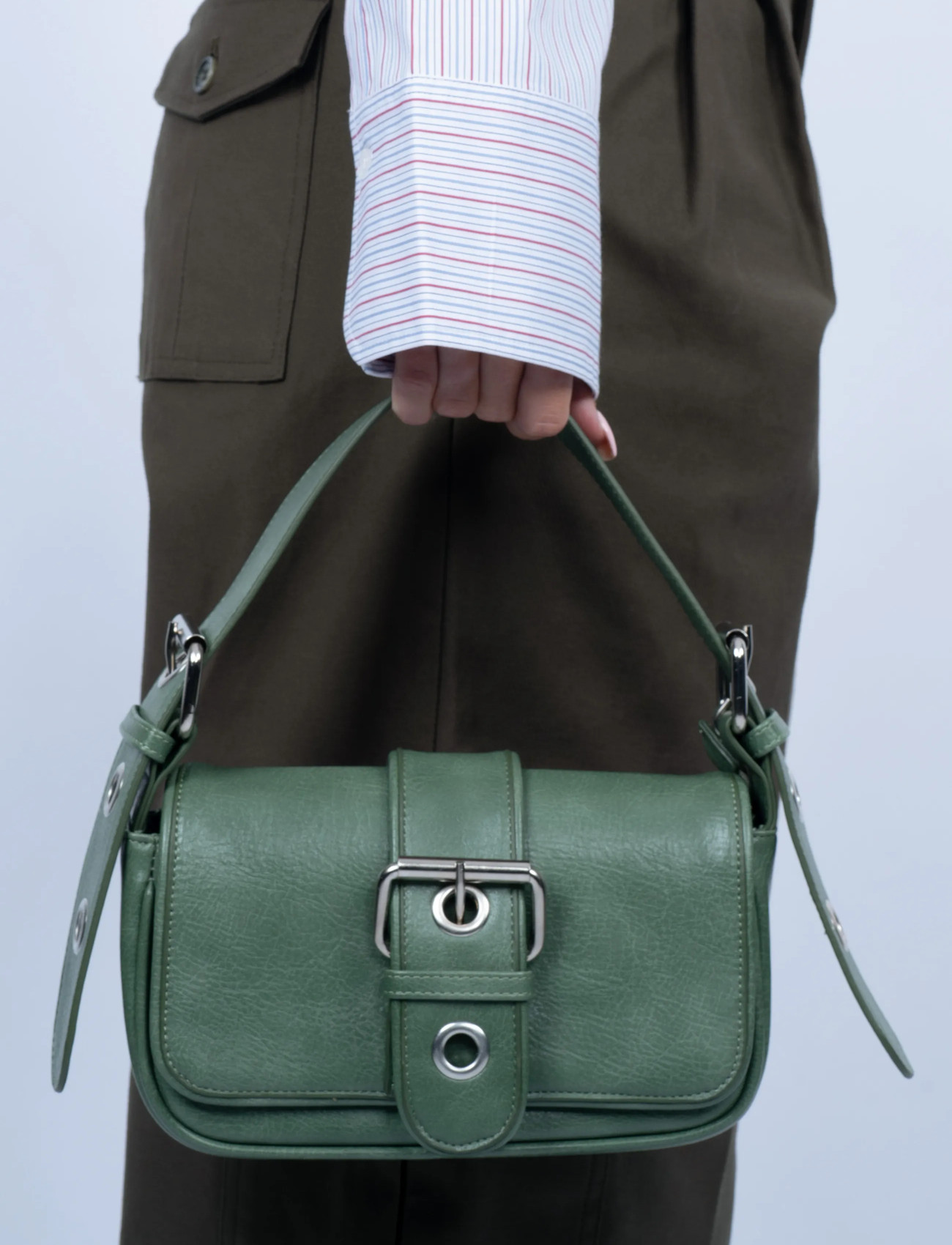 SUI AVA Buckle Bag, One Size, Green, Tasker > Tasker Med Tophåndtag, Dame