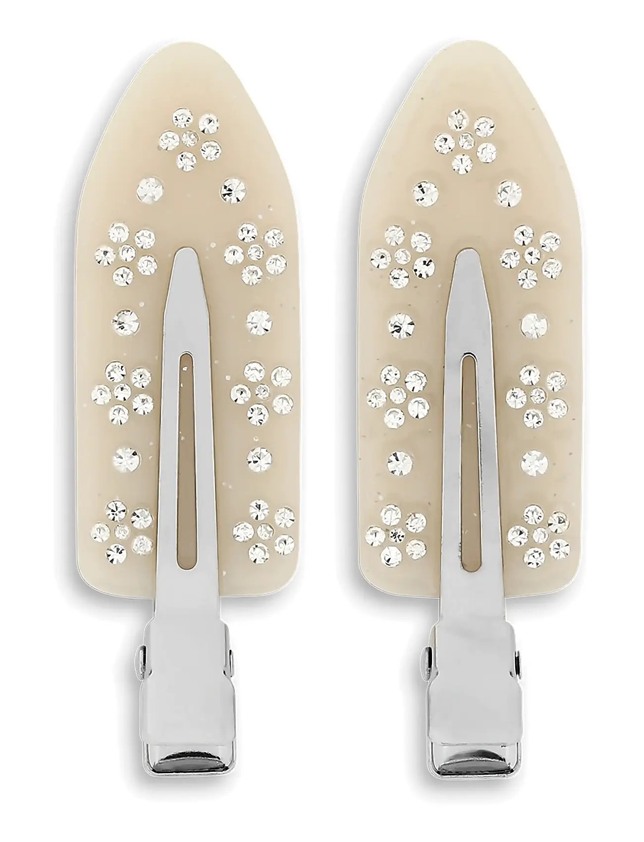 SUI AVA No Crease Flower Crystal Clips // 2 Pcs Weiß - 2 PCS - Damen