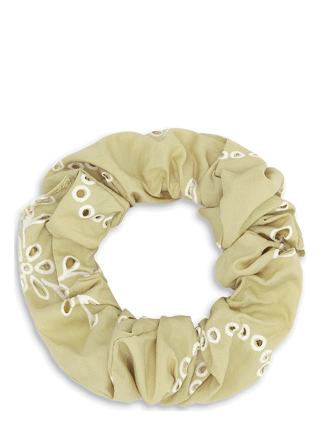 SUI AVA Floral Broderie Scrunchie, One Size, Green, Hårtilbehør > Scrunchies, Dame