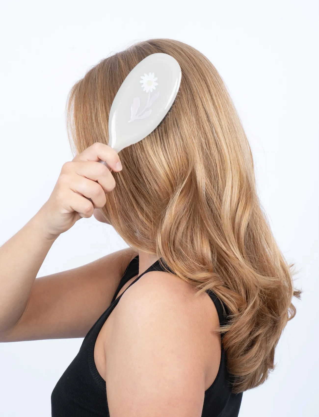 SUI AVA Flower Brush, One Size, White, Hårbørster & Kamme > Paddelbørste, Dame