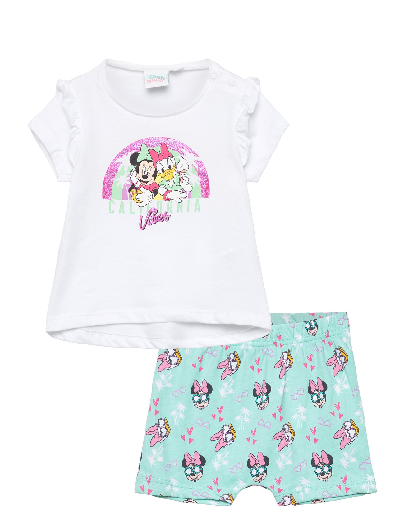 Set 2P Short + Ts Sets Sets With Short-sleeved T-shirt Multi/patterned Minnie Mouse
