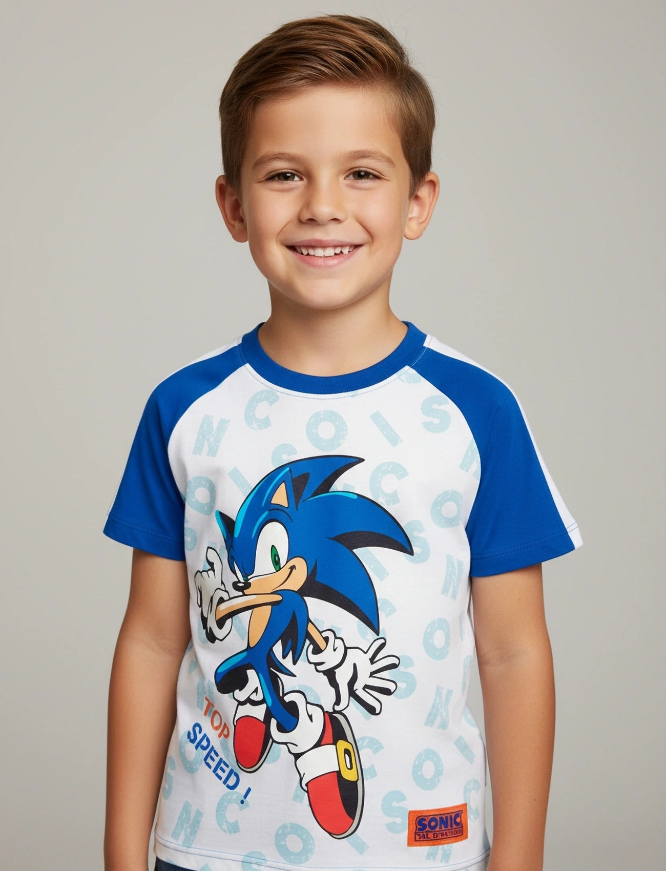 Sonic Tshirt, 128, White, T-Shirts > Kortærmede, Børn