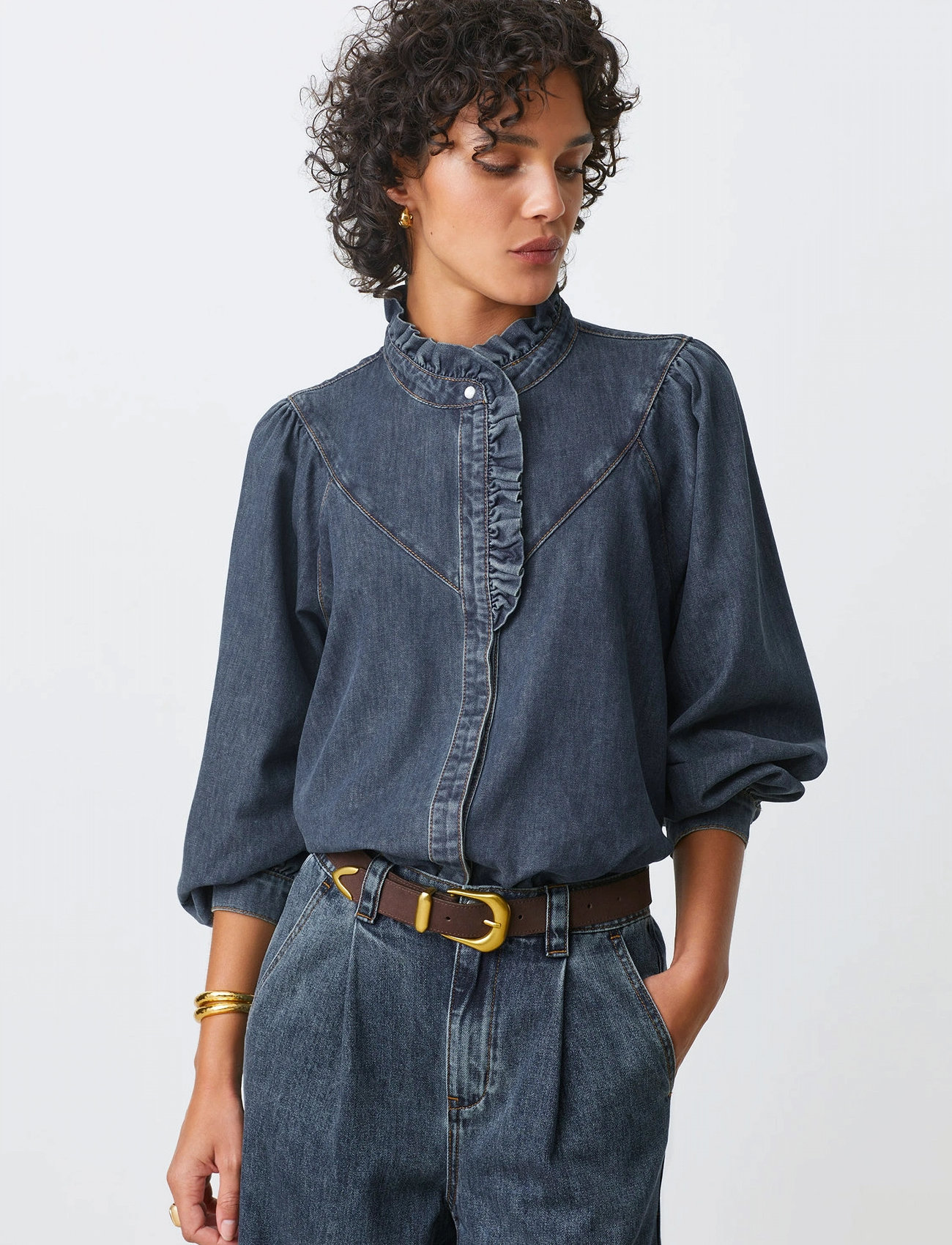 SUNCOO Paris Lively, L, Blue, Skjorter > Denim-Skjorter, Dame