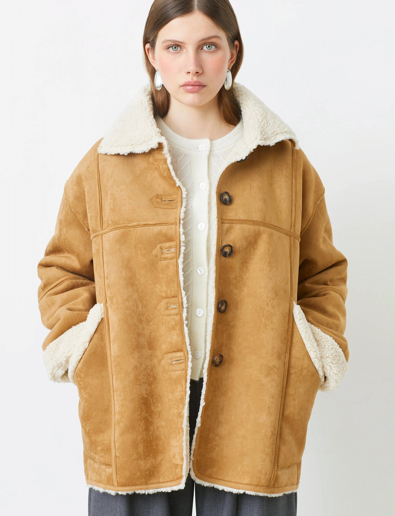 SUNCOO Paris Erik, M, Beige, Frakker > Vinterfrakker, Dame