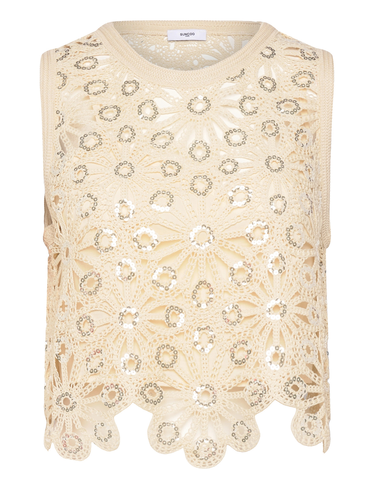 SUNCOO Paris Lois, M, Cream, T-Shirts & Toppe > Uden Ærmer, Dame