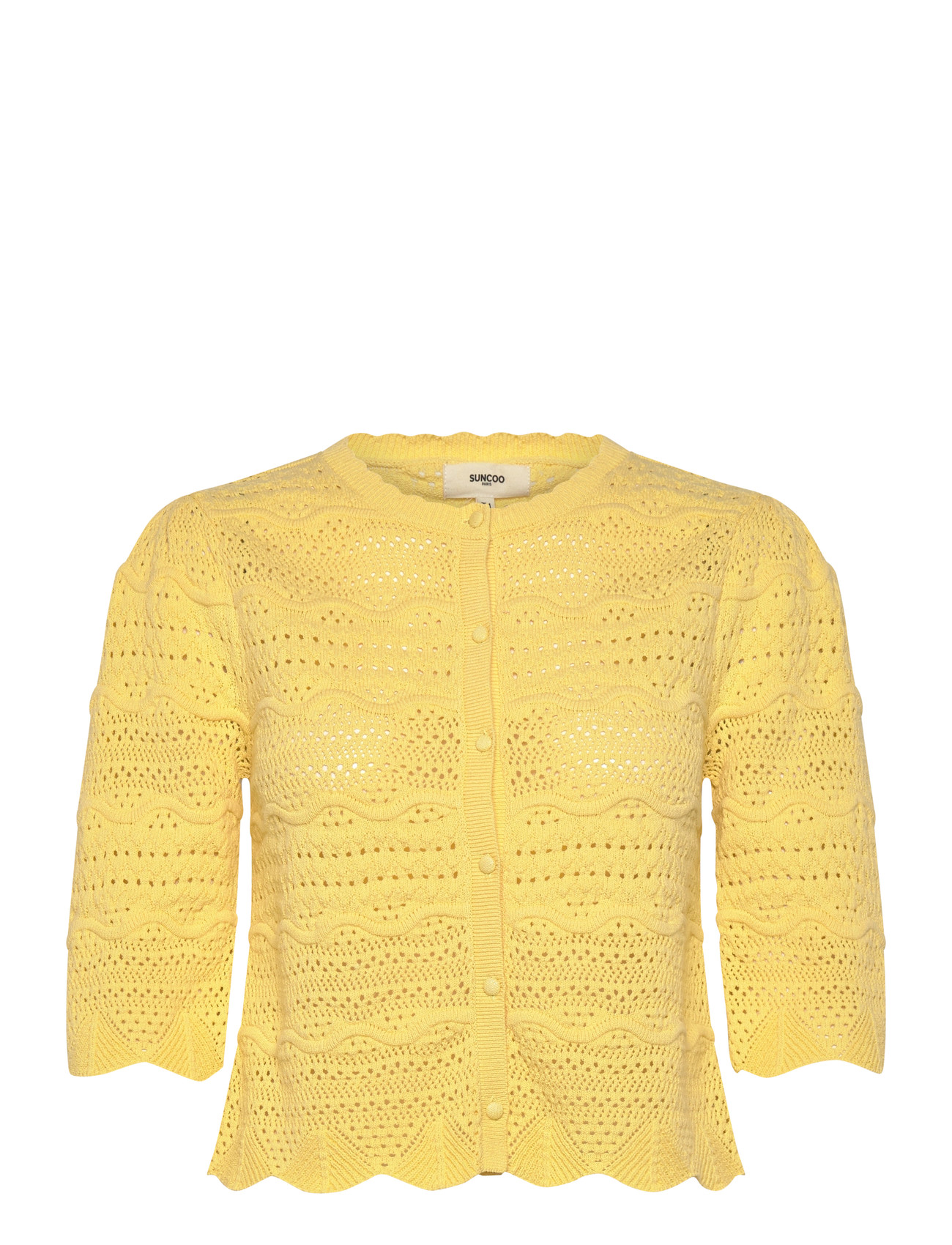 SUNCOO Paris Ganach, S, Yellow, Strik > Cardigans, Dame