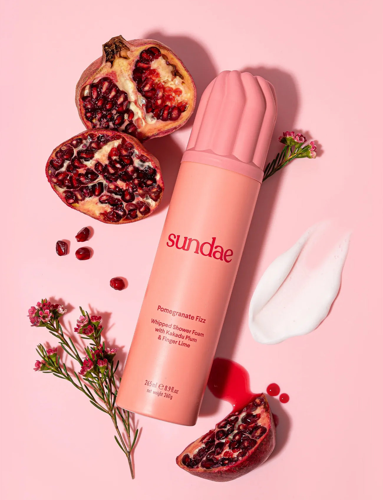 Sundae Body Pomegranate Fizz Whipped Shower Foam, 265 ml, Pink, Krop > Bruseolie, Dame