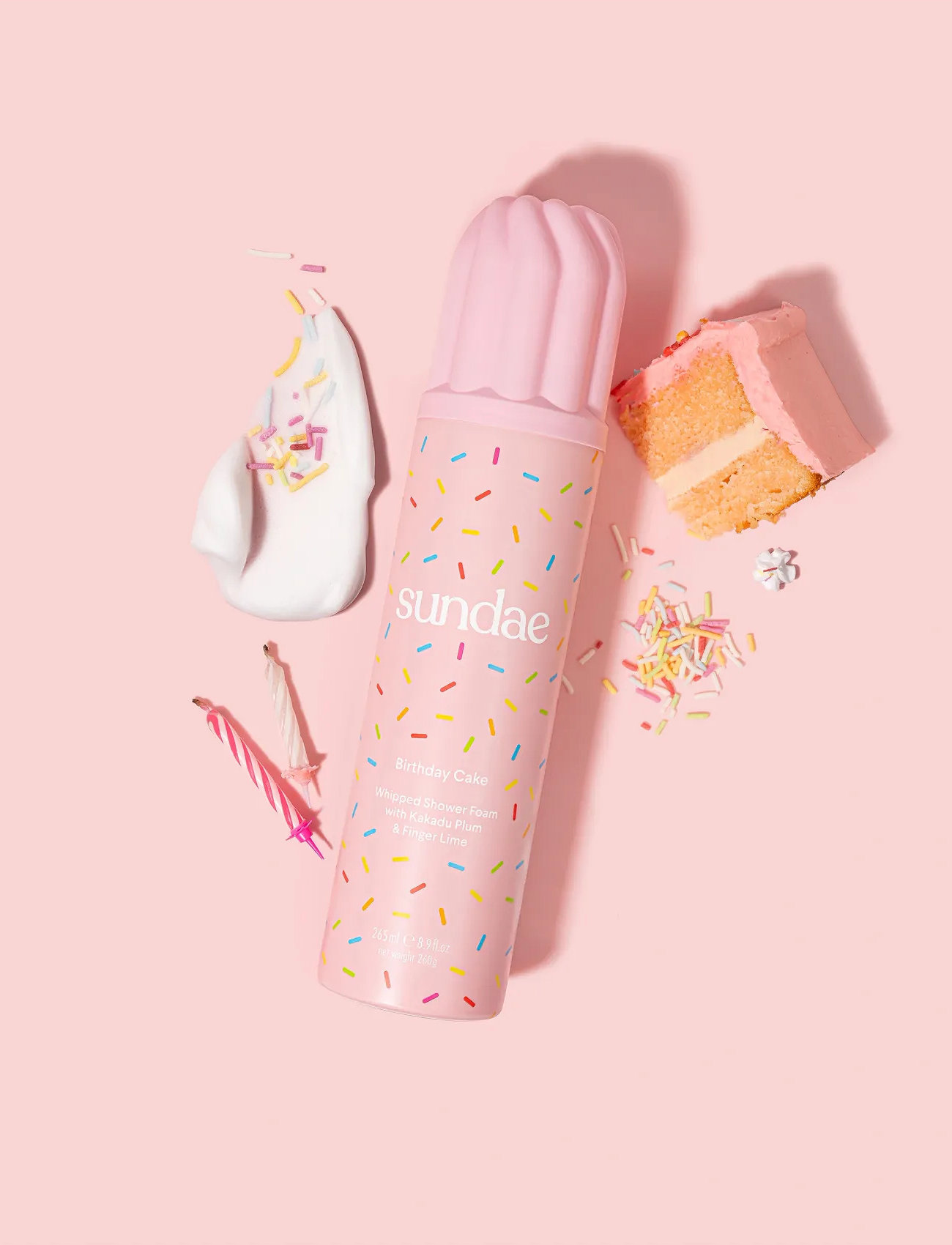 Sundae Body Whipped Shower Foam, 265 ml, Pink, Krop > Bad Og Brusebad, Dame