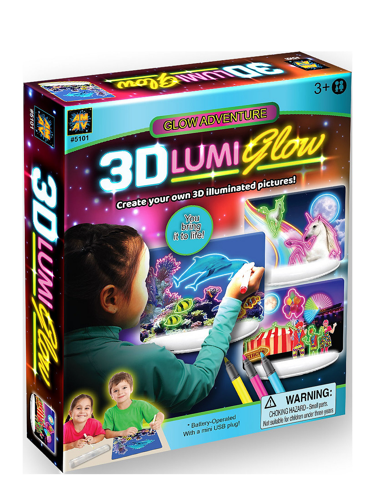 3D Lumi Glow Ritplatta Adventure Toys Creativity Drawing & Crafts Drawing Drawing Boards Multi/patterned Suntoy