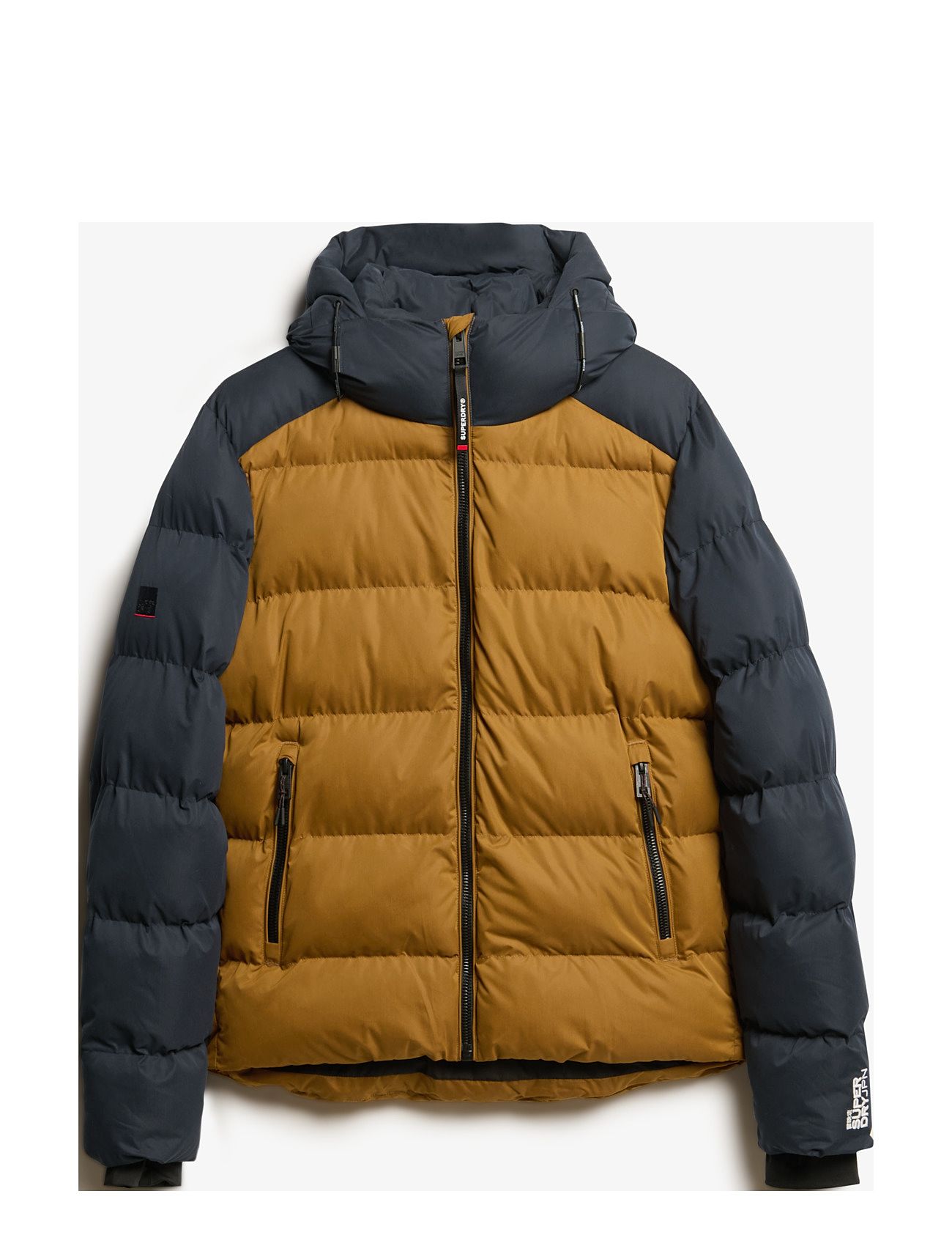 Hood Colour Block Sport Puffer Brown Superdry Sport