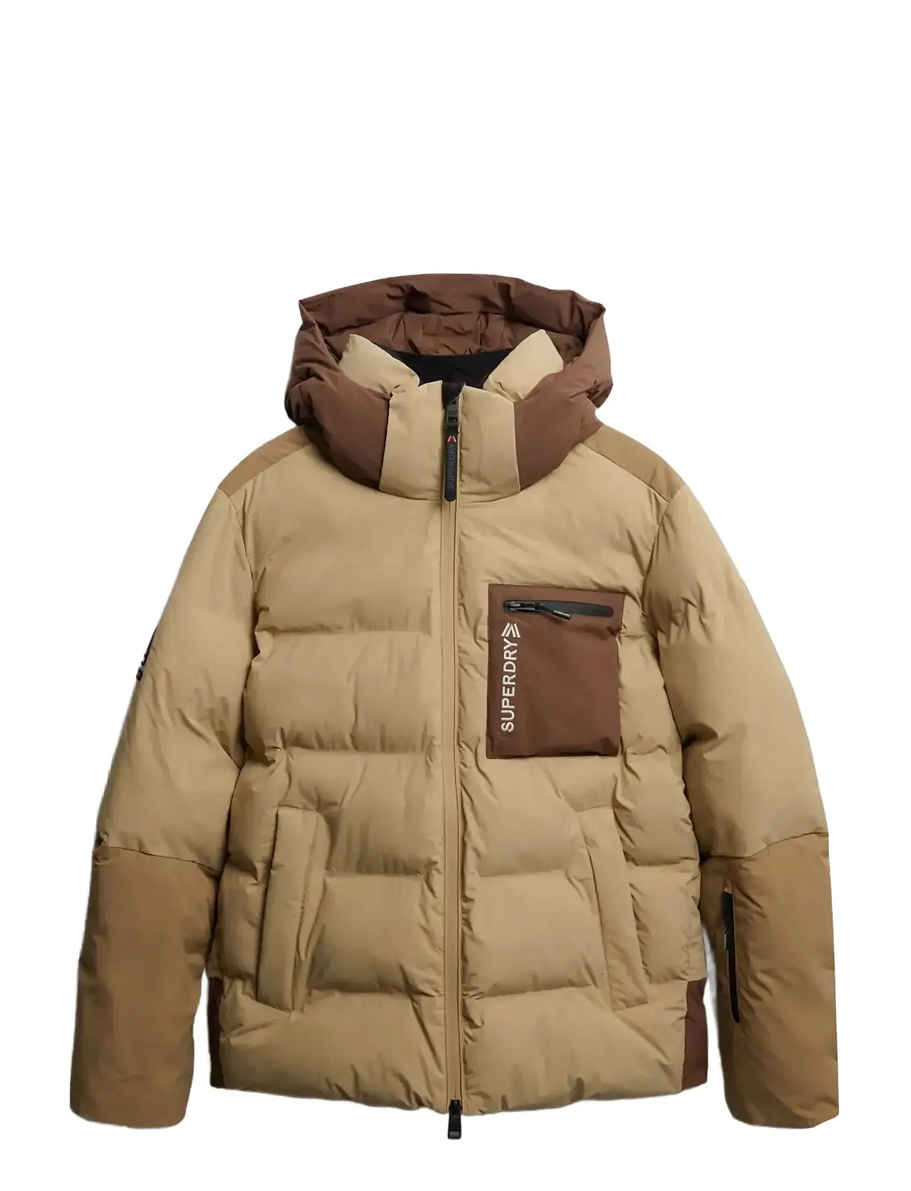 SUPERDRY SPORT Ski Sport Gefüttert Block Jacke Beige - XL - Herren