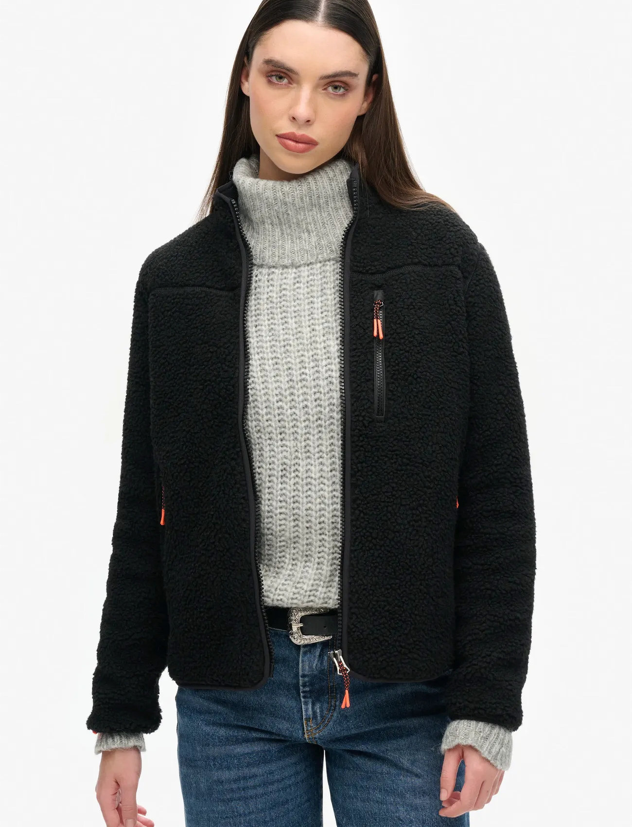 Superdry Sport Outdoor Full Zip Fleece, XL, Black, Sport Clothing > Sport Fleeces & Midlayers, Dame