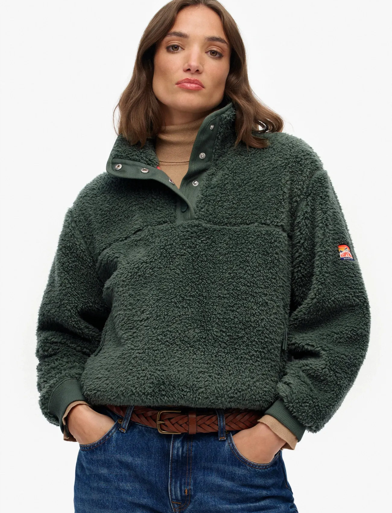 Superdry Sport Super Soft Henley, XL, Green, Sport Clothing > Sport Fleeces & Midlayers, Dame