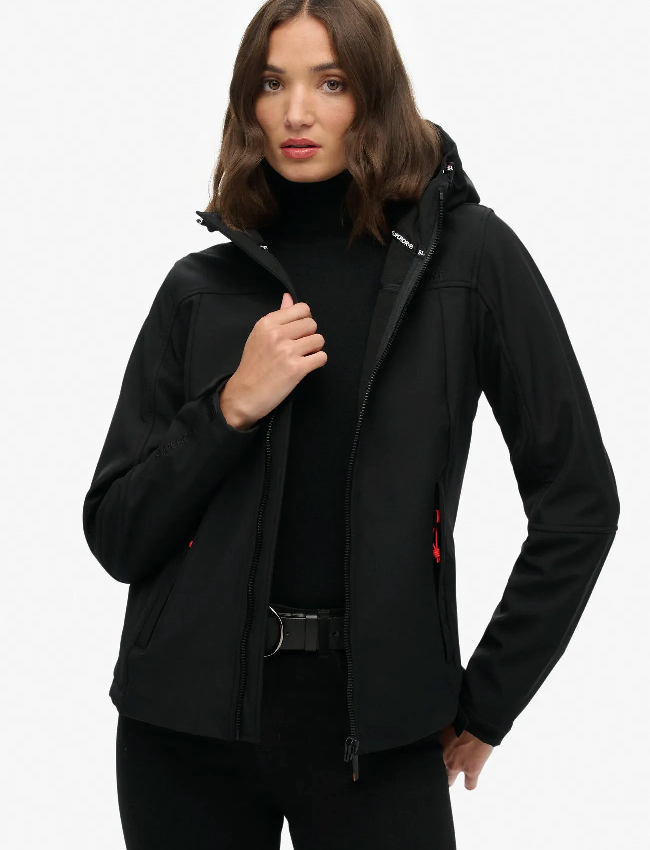 Superdry Sport Hooded Classic Trekker Jacket, S, Black, Sport Jackets > Sport Outdoor Jackets, Dame