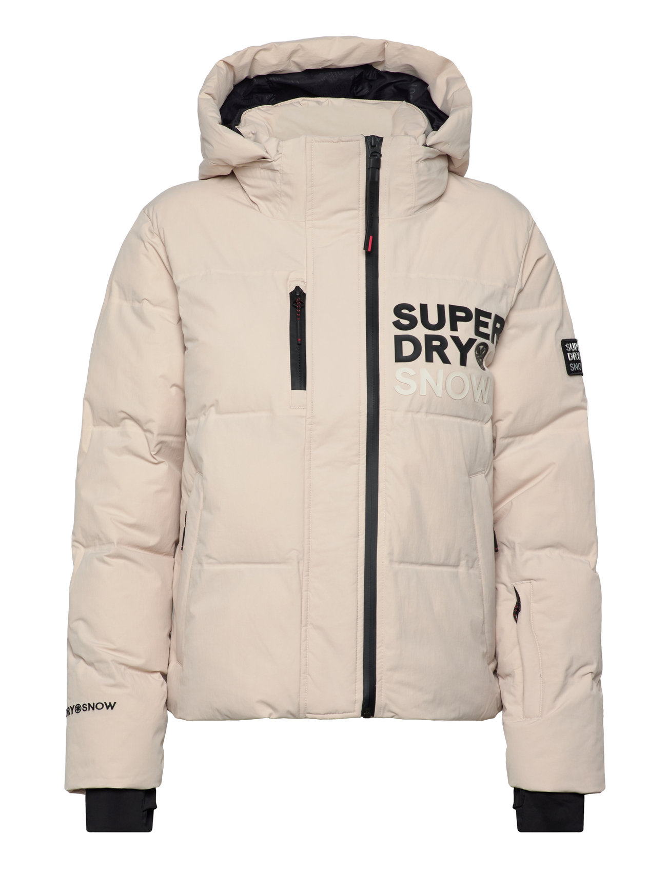 Superdry Sport Hooded Ski Boxy Puffer Jacket Beige