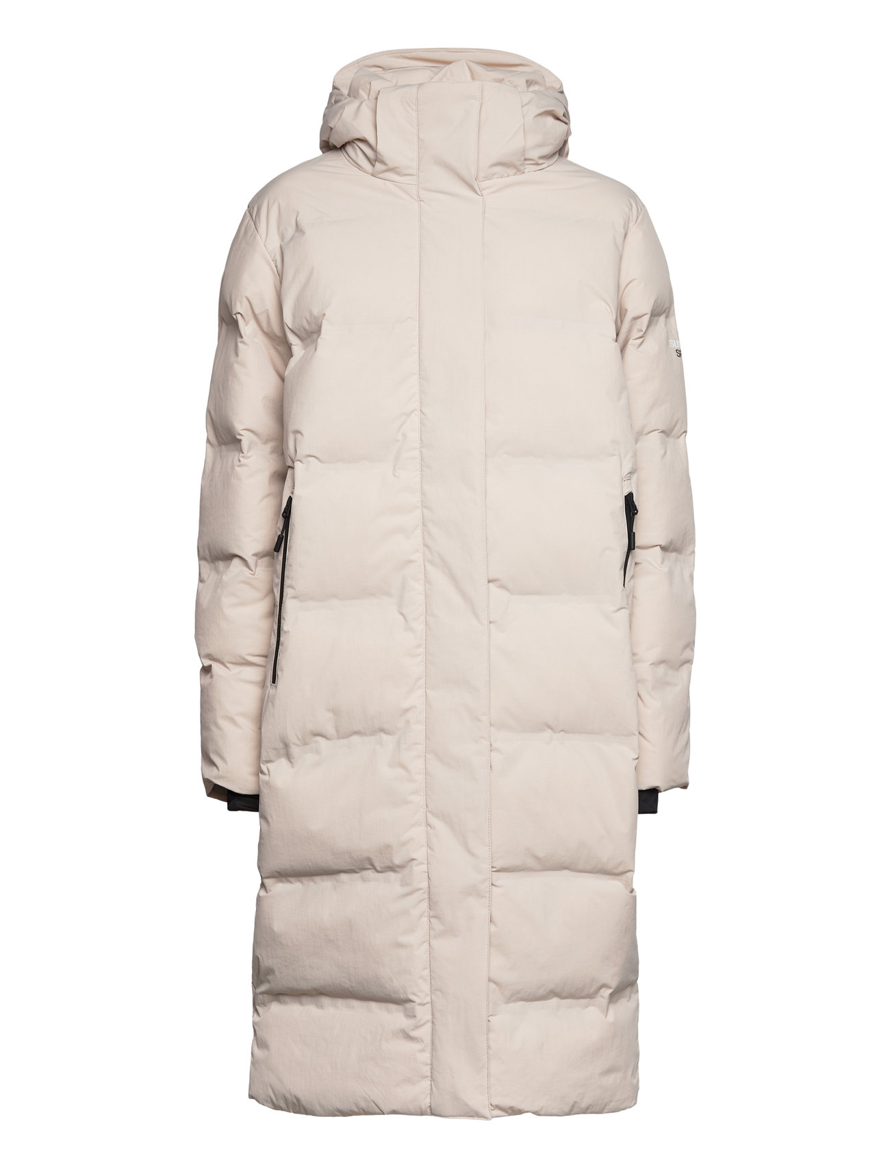 Superdry Sport Hooded Longline Puffer Jacket Beige