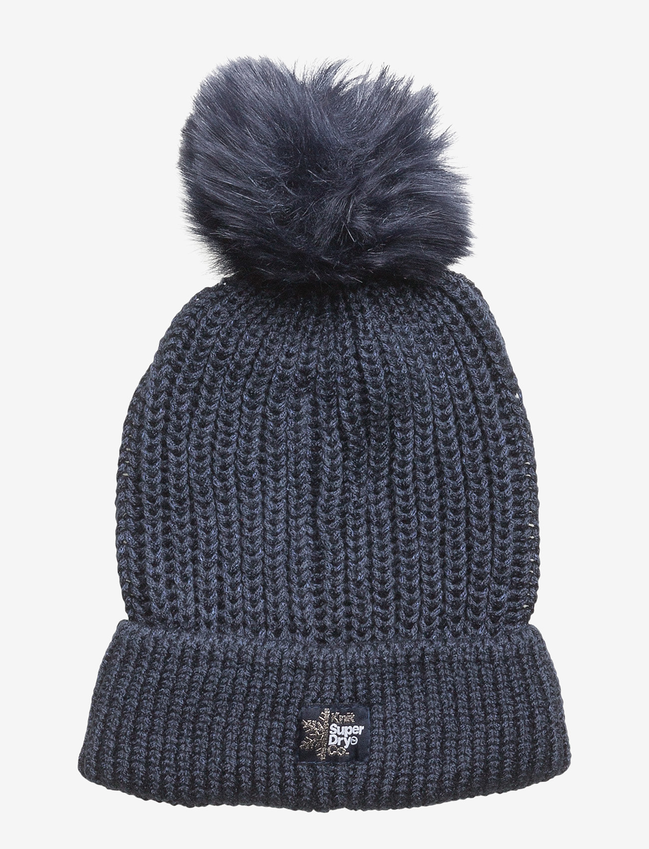 navy bobble hat