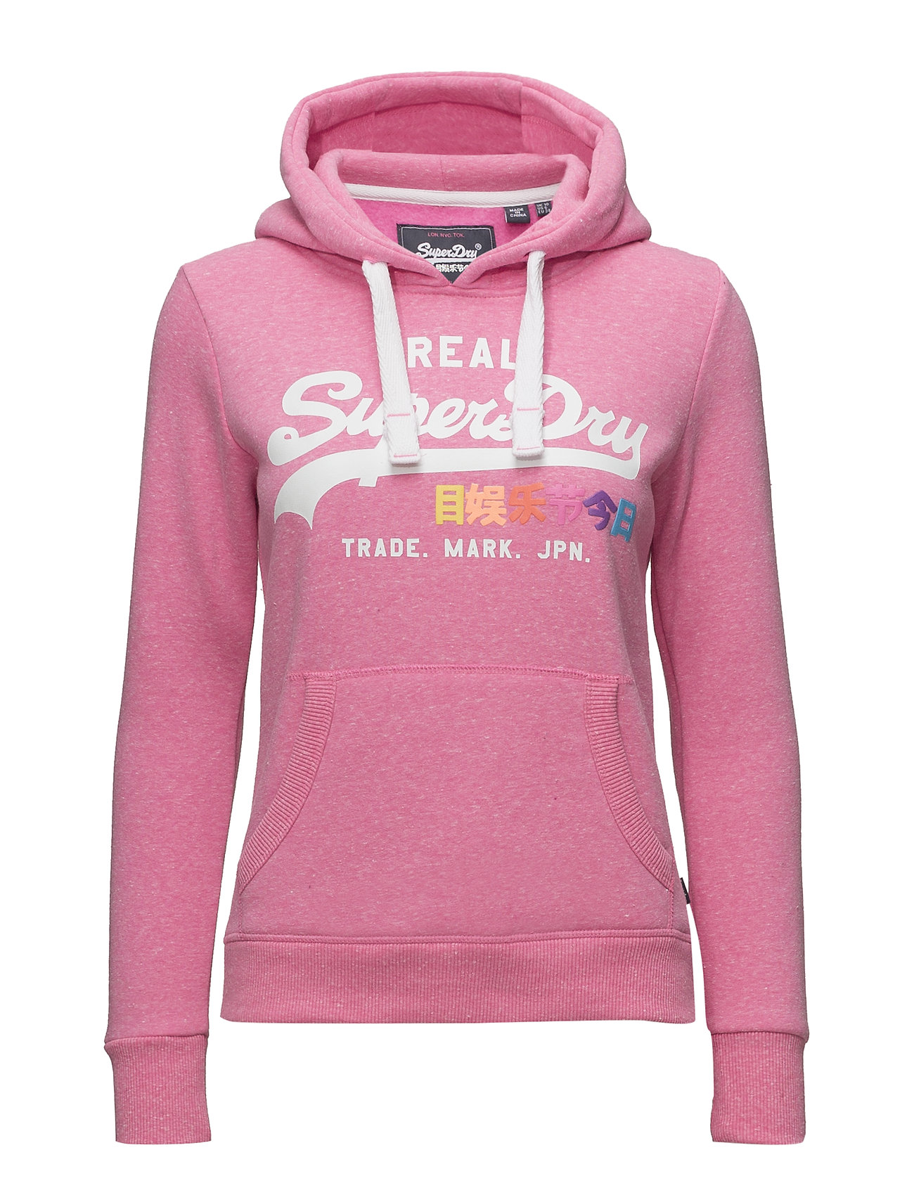 Vintage Logo Pop Entry Hood Hoodie Trui Roze Superdry superdry kopen in de aanbieding