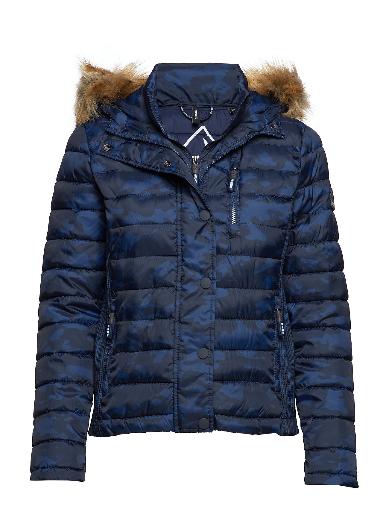 Fuji Slim Double Zip Hood Gevoerd Jack Blauw Superdry superdry kopen in de aanbieding