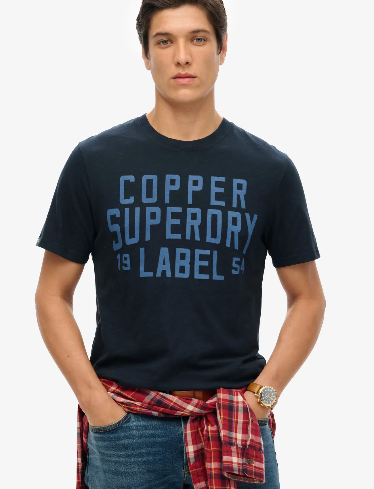 Superdry Copper Label Workwear Tee, S, Navy, T-Shirts > Kortærmede, Herre