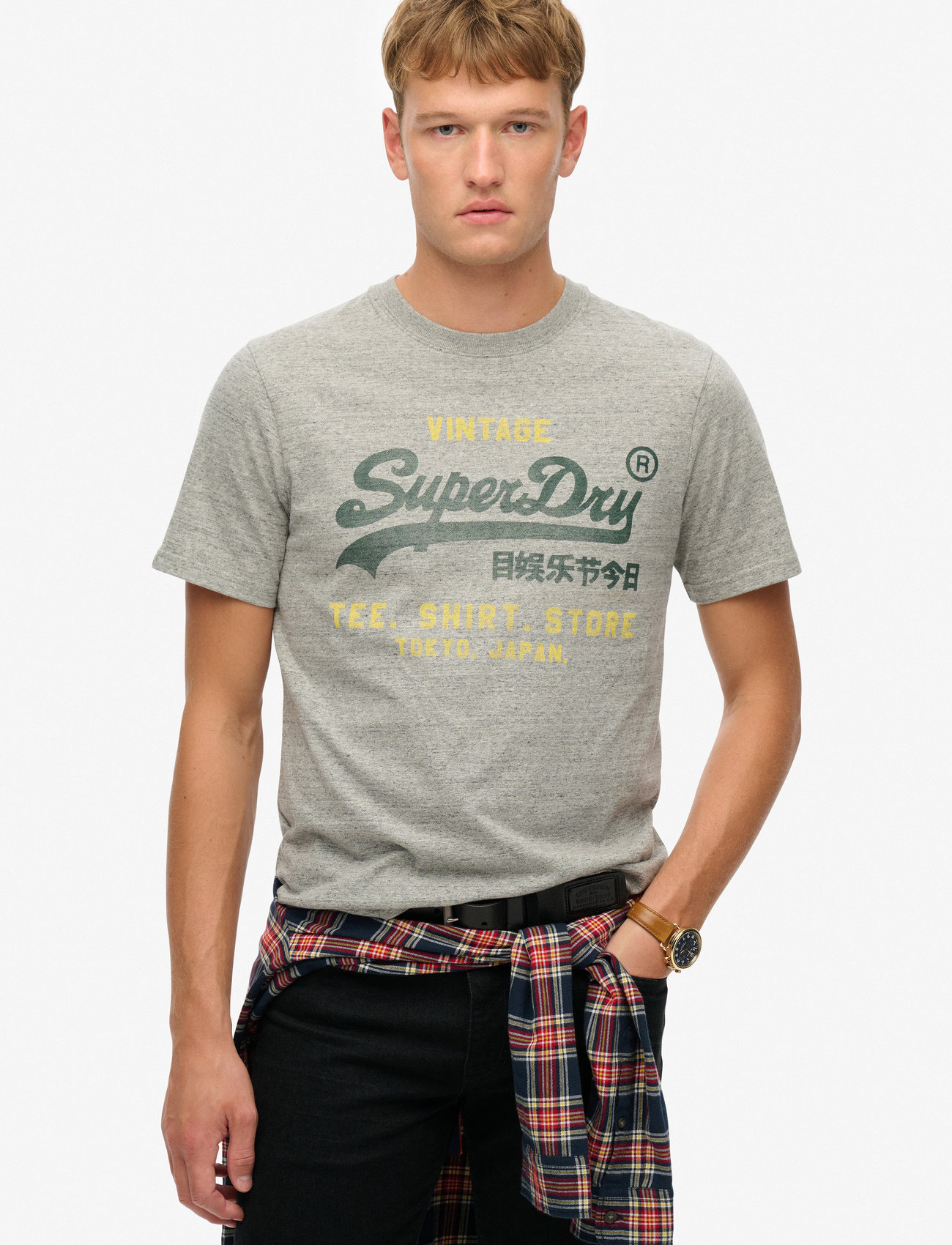 Superdry Vl Classic Relaxed Tee, XL, Grey, T-Shirts > Kortærmede, Herre