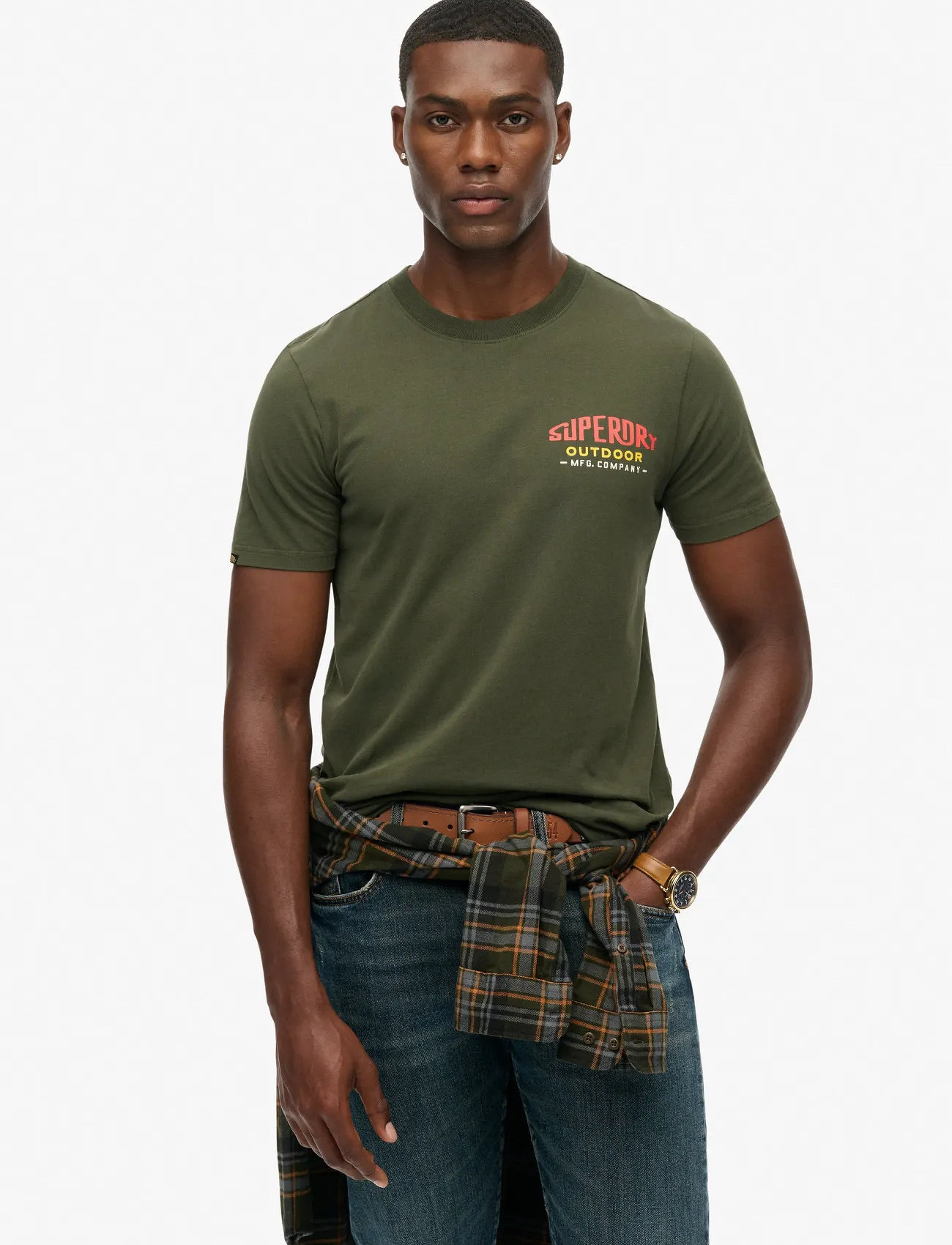 Superdry Mountain Relaxed Tee, L, Green, T-Shirts > Kortærmede, Herre