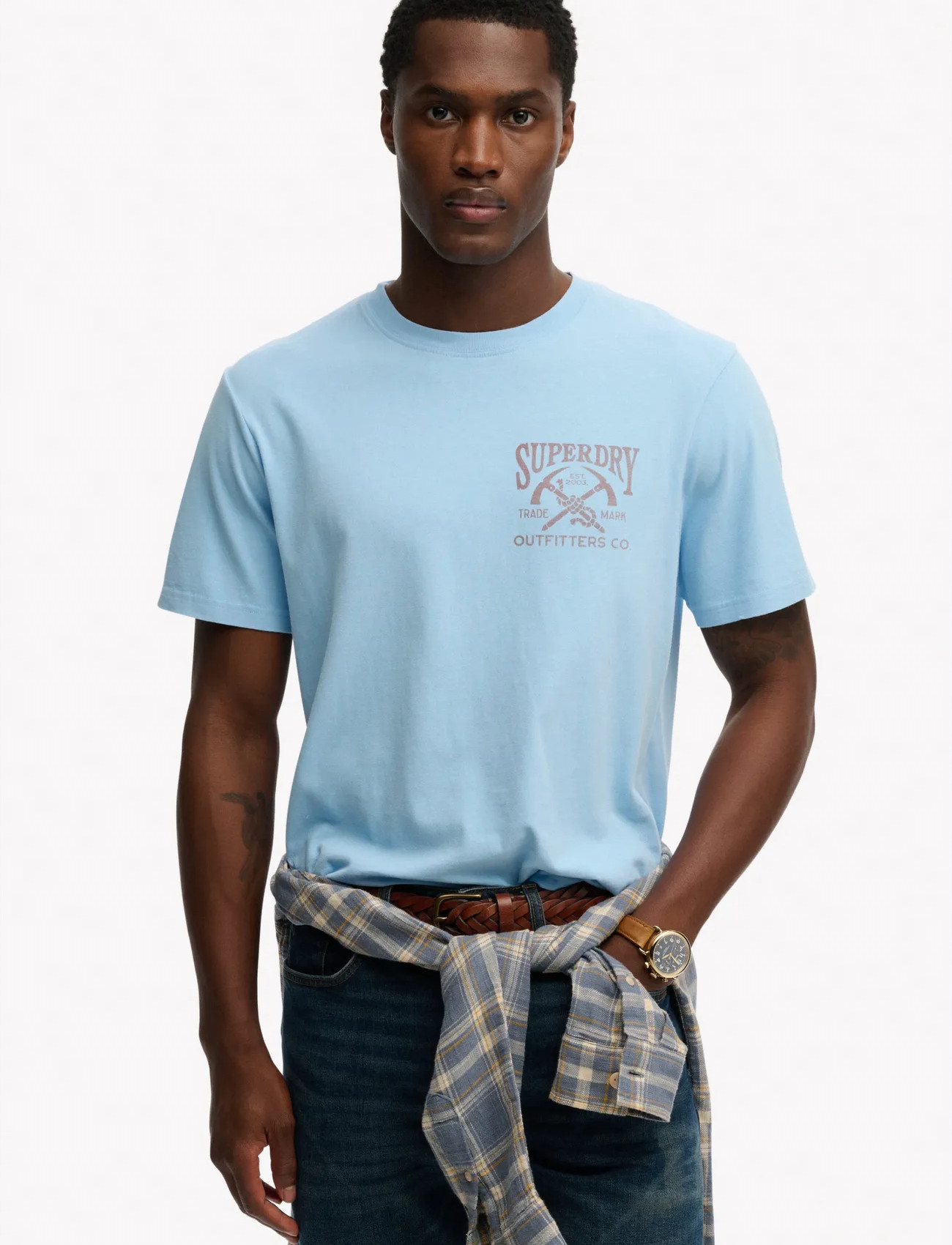 Superdry Outdoors Mountain Rlxd Tee, L, Blue, T-Shirts > Kortærmede, Herre