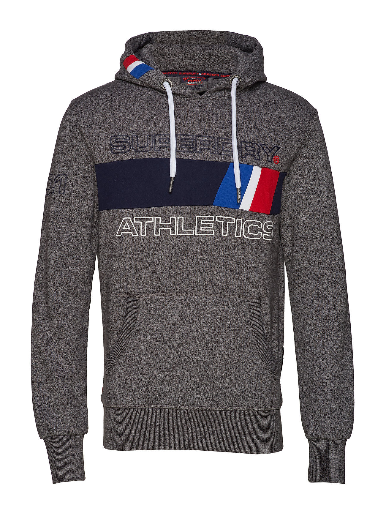 Trophy Tri Line Hood Hoodie Trui Grijs Superdry superdry kopen in de aanbieding