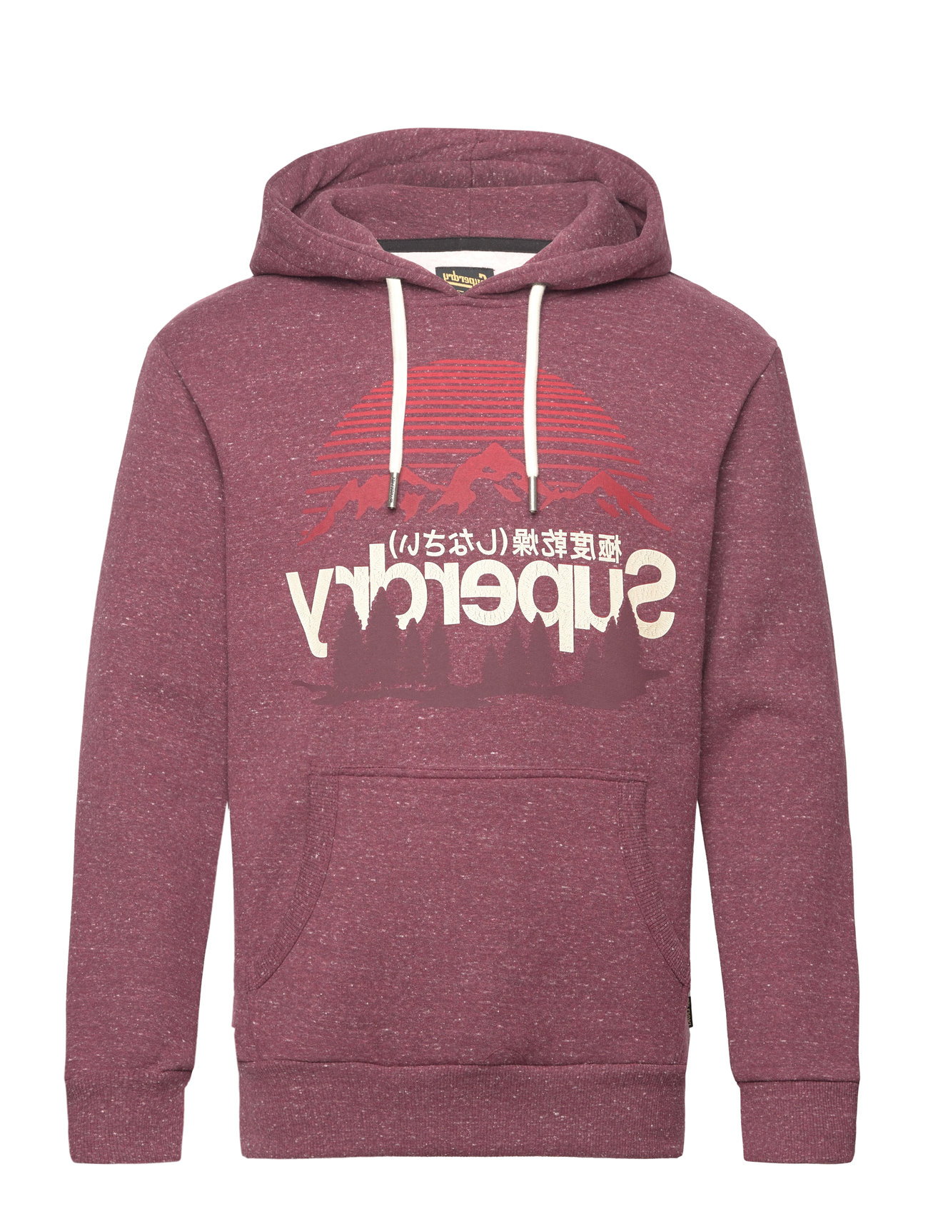 Cl Great Outdoors Graphic Hood Tops Sweatshirts & Hoodies Hoodies Burgundy Superdry
