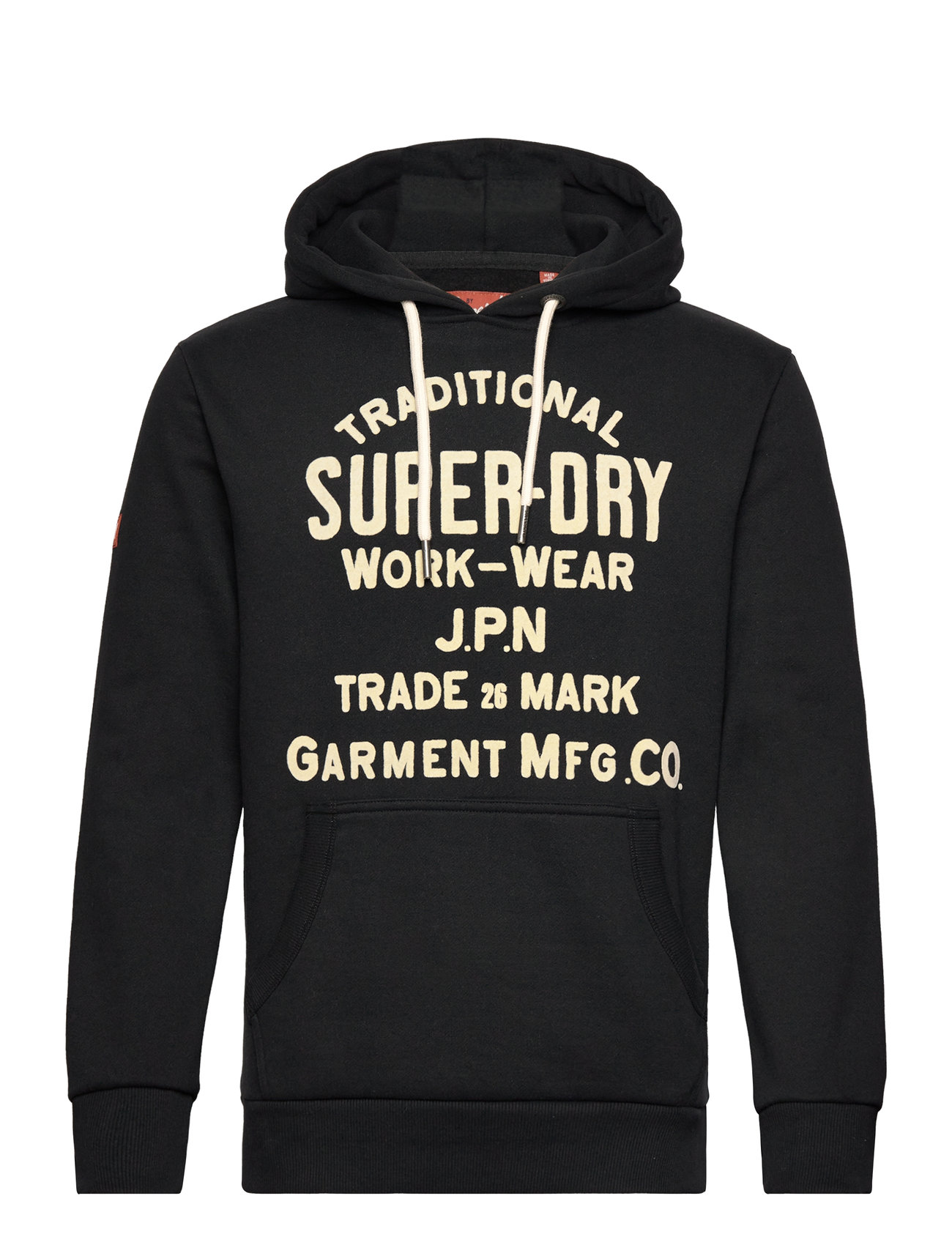 Workwear Flock Graphic Hoodie Black Superdry