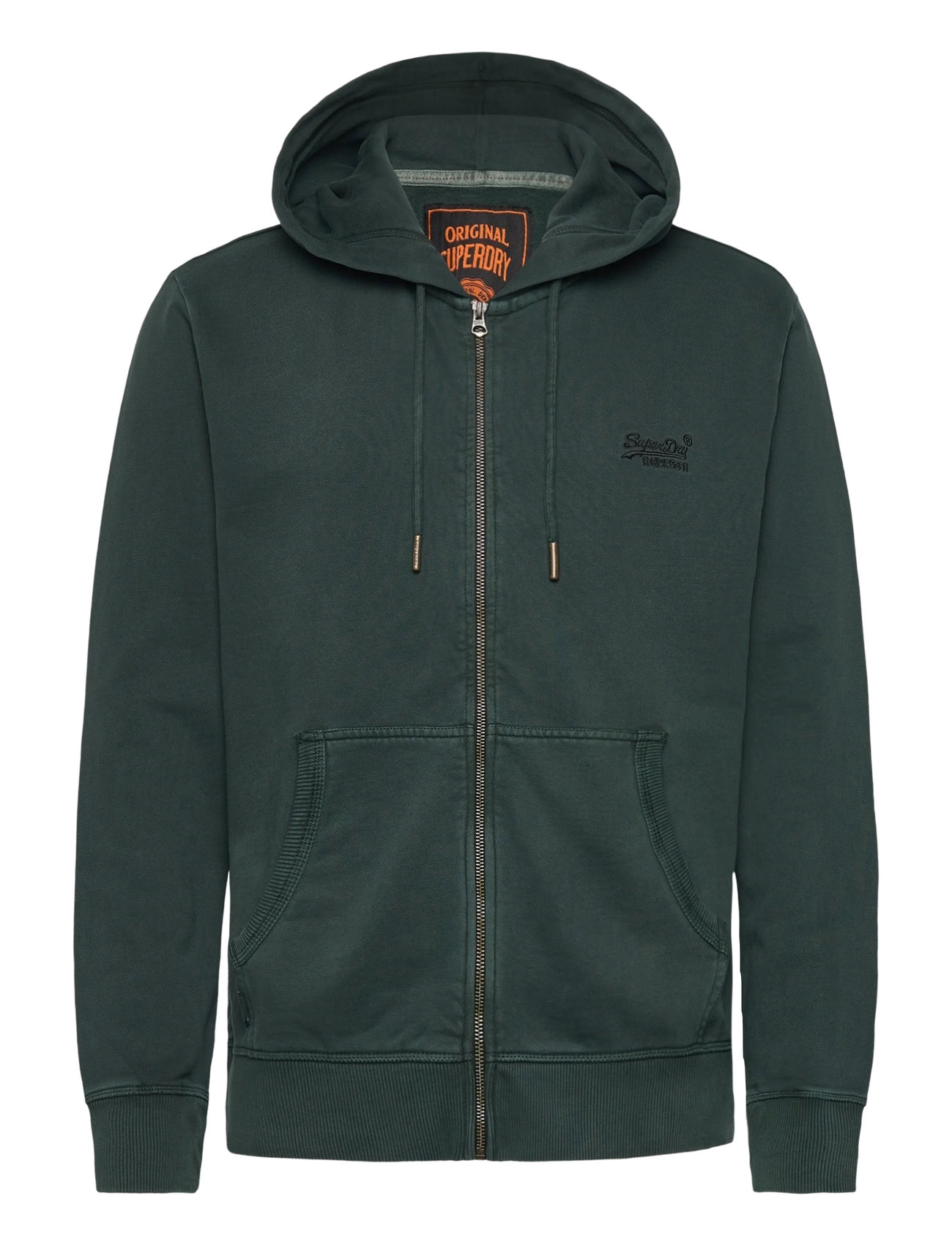 SUPERDRY Essential Logo Washed Ziphood Grün - S - Herren